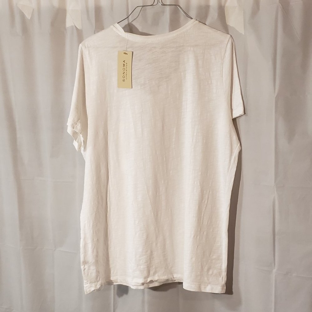 White V neck short sleeve tshirt Sonoma - Picture 2 of 4